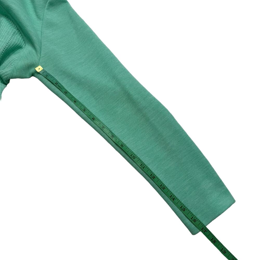 Vintage BLEEKER STREET Seafoam Green 70s Long Sleeve Eyelet Shirt Dress Size 11 - Picture 11 of 11